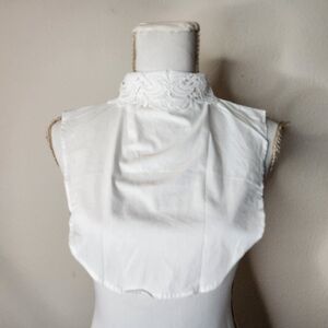 White Turtleneck Lace Dickie Undershirt Victorian Edwardian Style